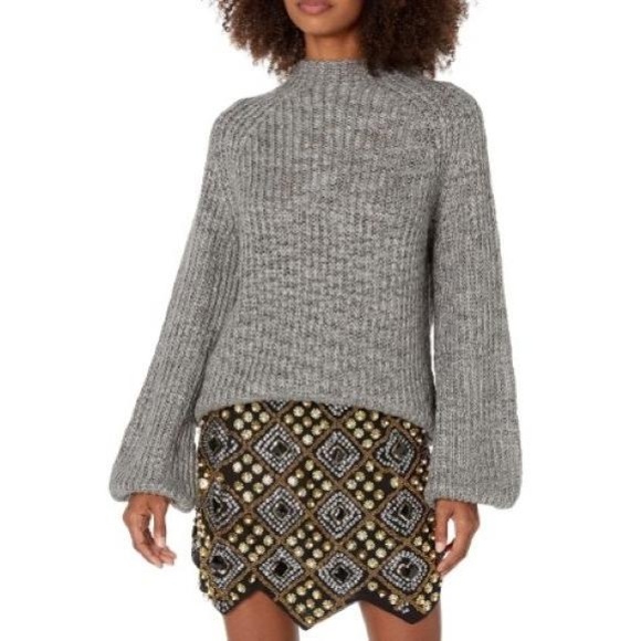 House of Harlow 1960 Sweaters - House Of‎ Harlow 1960 x Revolve Wool Blend Dillin Sweater size S Grey High Neck